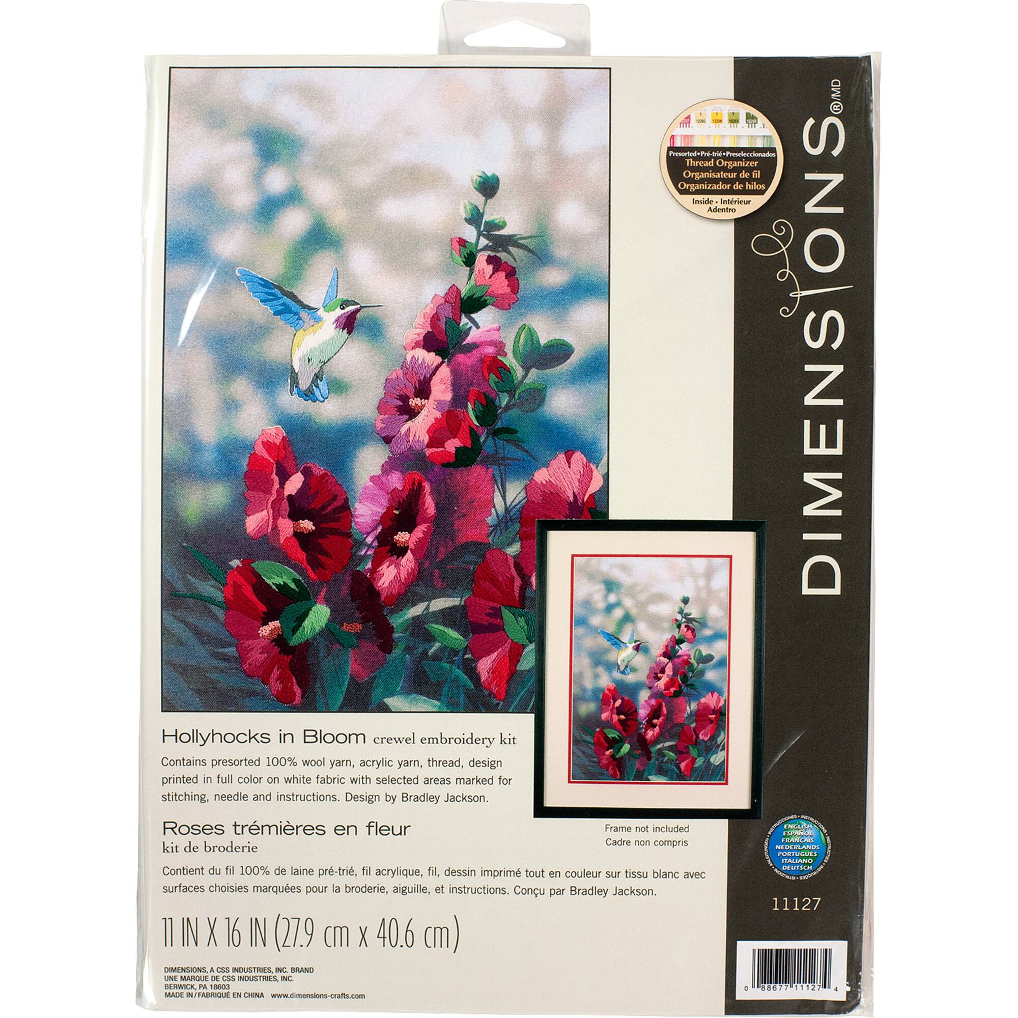Dimensions® Hollyhocks in Bloom Embroidery Kit